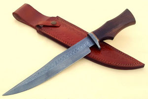 Cuchillo Bowie de Caza de Acero Inoxidable Personalizado de Alta Calidad Hecho a Mano, Otro Mango, Borde Dentado, Garantía de 3 Años, Grado OEM - Product Image 4