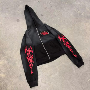 Personalizado de los hombres de lavado de ácido Vintage Sun Fade Heavyweight sudaderas con capucha con cremallera desgastada French Terry 100% algodón sudaderas con capucha en blanco - Product Image 1