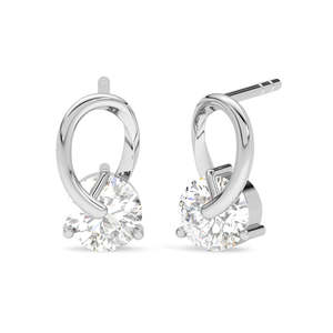 NOVAMART Fine 925 Sterling Silver Solitaire <b>Studs</b> <b>Earrings</b> 14K & 18K Gold Plated <b>Emerald</b> Cut Diamond Rose Star Shape Pattern Who - Product Image 1