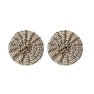 Sous-verre en rotin à finition naturelle antidérapant de 4 pouces, fait à la main par des artisans indiens, décoration rustique pour la maison, pour les tables de banquet de mariage - Product Image 1