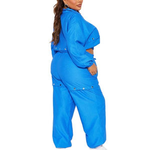 Ensemble survêtement coupe-vent en nylon pour femme, veste courte et pantalon respirants, fermeture éclair intégrale - Product Image 2