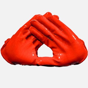 Gants de football américain souples confortables et personnalisés en gros avec poignées en cuir à séchage rapide et respirant pour adultes - Product Image 3