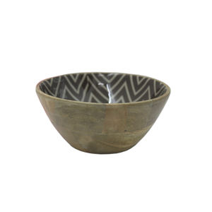 Tazón para servir comida de forma redonda de madera de diseño de moda Acabado natural para cocina Mesa de comedor Comida y aperitivos Cuencos para servir - Product Image 1