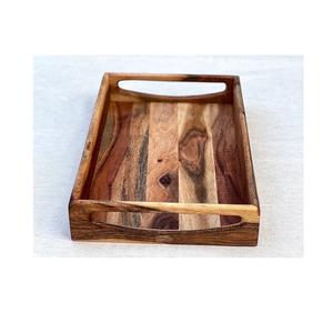 Bandeja de servicio de madera de primera calidad Restaurante y utensilios de cocina y mango de madera para Whisky Barware color madera - Product Image 6