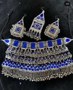 Juego de anillos de acero inoxidable de 6 piezas hecho a mano de diseñador profesional gargantilla Bindi Tikka para ropa tradicional afgana para regalos - Product Image 2