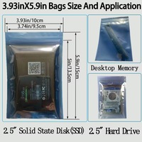 Sacs de protection antistatiques imprimés en gravure, gris argenté, refermables, avec fermeture éclair ESD, pour l'électronique, les circuits imprimés et la remise à neuf d'ordinateurs portables - Stock UE