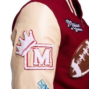 Custom Varsity Jacket Chenille Patch Letterman Bomber Mezcla de lana Manga de cuero College Streetwear Moda unisex 2025 - Product Image 4