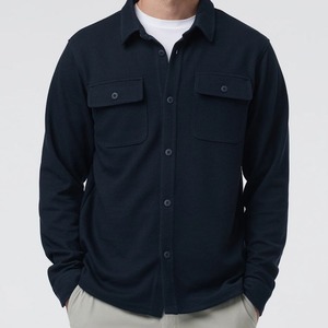 Chemise-veste en tissu gaufré pour homme, en coton de bambou, avec poches, manches longues, chemises pour homme, vêtements durables pour homme - Product Image 5