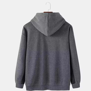 Sweat à capuche décontracté surdimensionné en mélange polyester/coton pour homme, taille haute, cordon de serrage, uni, pull-over brodé - Product Image 2