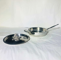 Batterie de cuisine de luxe en acier inoxydable martelé, casseroles et faitouts, avec couvercle décoratif en forme de citrouille, compatible gaz et induction