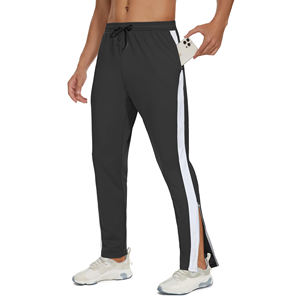 Pantalons pour hommes à rayures droites incurvées OEM Pantalons pour hommes élégants lavés à l'acide Matériau en laine de haute qualité Couleurs personnalisées Tailles Logo - Product Image 1