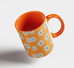 Mug en céramique imprimé à la main avec des motifs tendance, idéal pour offrir en cadeau et pour un usage personnel, mug en céramique écologique réutilisable - Product Image 6