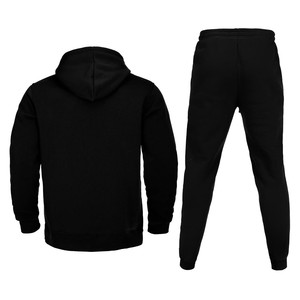 ชุดกีฬาสีพื้นสำหรับผู้ชาย ชุดวอร์มฤดูหนาว 2 ชิ้น เสื้อสเวตเชิ้ตและกางเกงลำลอง ผ้าฝ้าย 100% แห้งเร็ว - Product Image 2