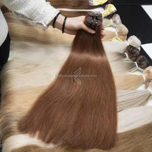 ผมปลอมสำหรับผู้หญิงผมสีน้ำตาลอ่อนสี7.7สำหรับต่อผมมนุษย์สีน้ำตาลอ่อน - Product Image 1