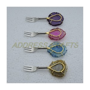 Modern Design 18/8 Stainless Steel Cocktail Fork <b>Set</b> with Resin Handle Kitchenware Silver Fruit Fork <b>Set</b> New Design Fork <b>Set</b> - Product Image 6