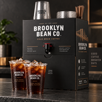 Distributeur de café froid personnalisé AT PACK avec robinet, emballage à emporter pour cafés, bureaux et événements