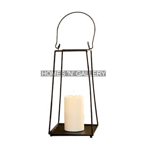Petite lanterne à bougie en acier inoxydable pour décoration de mariage et de Noël Pilier suspendu élégant - Product Image 1