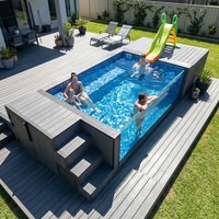 Piscine de luxe sur mesure en PRV/fibre de verre pour complexe hôtelier, résistante aux UV, construction durable, installation facile pour usage commercial