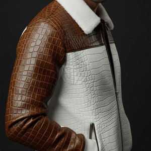 Veste d'hiver en cuir gaufré de style luxueux avec finition de haute qualité, design texturé confortable, logo frontal, écologique et respirante - Product Image 6