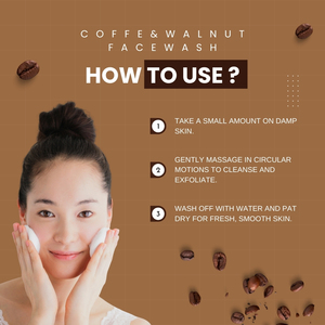 Coffee & Walnut <b>Gel</b> Face Wash-Whitening & Deep Cleansing for <b>Fragrance</b> Reduces Puffiness Matt Varnish Logo All Skin Types - Product Image 3