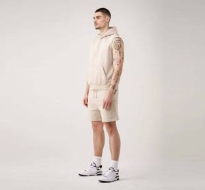 Débardeurs d'entraînement sans manches à capuche pour hommes en tissu polaire style musculation avec impression 3D et logo brodé - Product Image 4