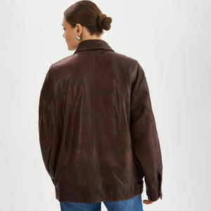 New Arrival Wholesale <b>Lightweight</b> <b>Women</b> Leather <b>Jacket</b> <b>for</b> Sale / Hot Sale Autumn & Winter <b>Women</b> Fashion Cowhide Leather <b>Jackets</b> - Product Image 2