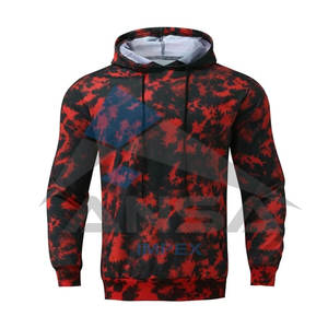 Sudaderas con capucha para hombre Casual Color Tie Dye Pullover Sudadera con capucha con bolsillo Rojo Sudaderas con capucha de alta calidad - Product Image 5