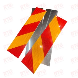 135mm x 565mm rimorchi contrassegno posteriore piastra riflettente giallo rosso bianco Chevron ad alta intensità foglio riflettente prismatico per camion - Product Image 4
