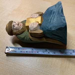 Su misura 3 pezzi intagliato a mano in legno presepe di Babbo Natale figurina scultura in legno/intaglio in legno buon natale artigianato - Product Image 5