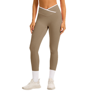 Vêtements de sport taille haute pour femmes entraînement actif Yoga motif solide fermeture à la taille élastique Fitness vêtements actifs Gym Leggings pour femmes - Product Image 3