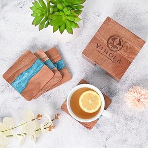 Handcrafted Wood Epoxy <b>Table</b> <b>Coaster</b> for Dining <b>Table</b> Wedding Christmas Decoration Family Gathering Parties - Product Image 6