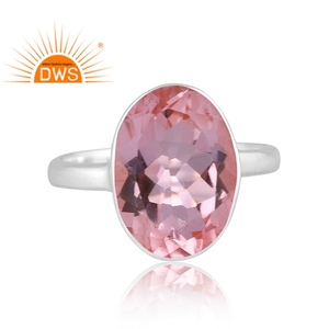 Latest Trending Fine Sterling Silver Doublet Morganite <b>Quartz</b> Gemstone Stackable <b>Ring</b> Custom Jewelry Manufacturer - Product Image 2