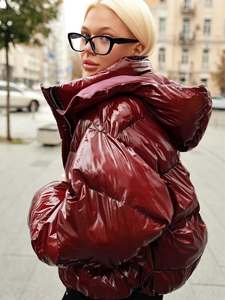 Vêtements tendance 2026, fabricants de vêtements, manteau chaud zippé brillant, vestes matelassées grande taille, vêtements d'hiver pour femmes, veste matelassée personnalisée pour femmes - Product Image 4
