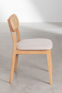 Juego de sillas de comedor talladas a mano de madera moderna de lujo real de alta calidad artístico teca caoba Suar madera ratán sala de estar Hotel - Product Image 3