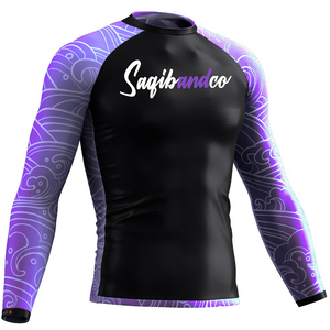 Personnalisé imprimé mma rash guard upf protection uv hommes combinaisons surf manches longues surf chemise rash guard bjj - Product Image 4