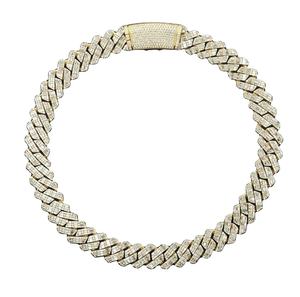 Cadena de eslabones cubanos Iced Out 14mm VVS Moissanite corte redondo diamante Hip Hop joyería para hombres 925 plata esterlina - Product Image 5