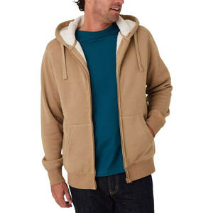 Pakistan Manufacturer Good Price Winter Plain Dyed Zipper-Up <b>Sherpa</b> <b>Fleece</b> <b>Men's</b> Polyester/Cotton <b>Hoodie</b> Quick Dry - Product Image 1
