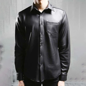 Chemise en cuir d'agneau véritable de haute qualité à séchage rapide pour hommes, poids léger, vente en gros, bon marché, meilleure conception personnalisée - Product Image 2