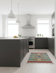 Tapis rectangulaire moderne en coton tissé fantaisie, doux et moelleux, avec envers réversible, lavable en machine, motif floral, pour la maison, les voyages et l'exercice. - Product Image 4