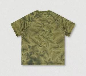 เสื้อยืดมัดย้อมสำหรับผู้ชายเสื้อยืดแขนสั้น100% ผ้าคอตตอน300ทรงหลวมขนาดใหญ่ - Product Image 3