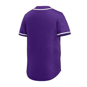 Maillots de Baseball respirants à séchage rapide chemises adultes Polyester vêtements de sport à manches courtes nouveau Design maillot de Baseball rayé 220g - Product Image 4
