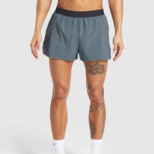 Wholesale Men's Solid Color Quick Dry Running <b>Shorts</b> Elastic Waist Sporty Style <b>Short</b> Length Polyester Fabric - Product Image 3