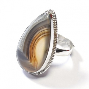 Montana agate motif unique 925 en argent sterling à la mode fête porter bague éternité vermeil femmes anneaux - Product Image 3