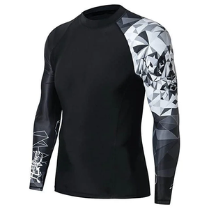 Custom Long Sleeve Rash Guard for Men Blank <b>Swim</b> <b>Top</b> Surf Shirt with Private Label and Personalized Logo - Product Image 1