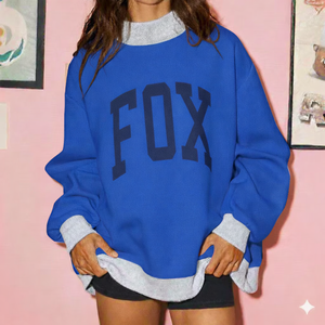 Sweat-shirt oversize à col montant pour femme, coupe décontractée, long devant, polaire, pull chaud, vêtement décontracté pour l'automne/hiver - Product Image 3