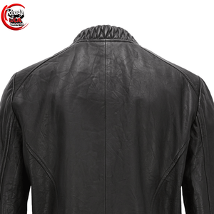 Venta al por mayor de chaqueta de moda de cuero genuino de las mujeres de longitud larga de mezclilla con relleno de algodón transpirable y decoración de piel - Product Image 5