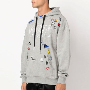 Sudaderas con capucha desgastadas personalizadas de alta calidad hechas en fábrica para hombre, nuevo diseño de mezcla básica de algodón, sudaderas con capucha desgastadas con tarifa al por mayor - Product Image 4