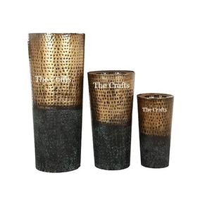 Attractive Modern Design Flower Pot <b>Vase</b> <b>Set</b> of Two Aluminium Gold Color Tabletop <b>Vase</b> for Wedding Decor Accessories - Product Image 3
