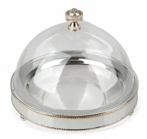 Deluxe Quality Serving <b>Bowl</b> <b>With</b> Stand <b>With</b> Dome <b>Lid</b> Perfect Date <b>Bowl</b> for Pastries & Fruit Home and Weddings Parties Decorative - Product Image 3