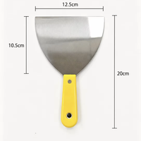 Couteau à mastic industriel de 5 pouces de large, spatule grattoir en acier au carbone avec manche en plastique jaune, outil de construction pour le lissage et le masquage des plaques de plâtre